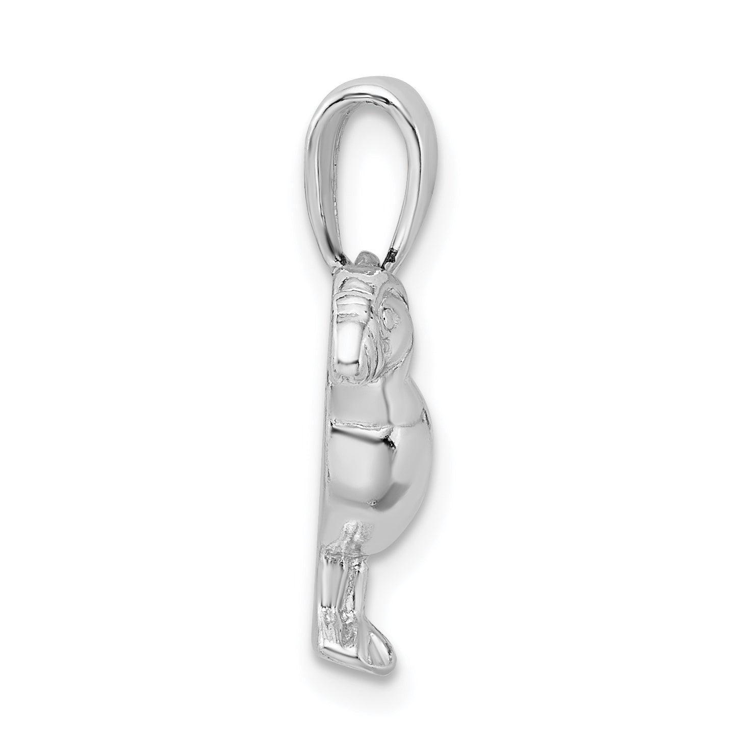 De-Ani Sterling Silver Rhodium-Plated Polished Puffin Bird Pendant Secondary image