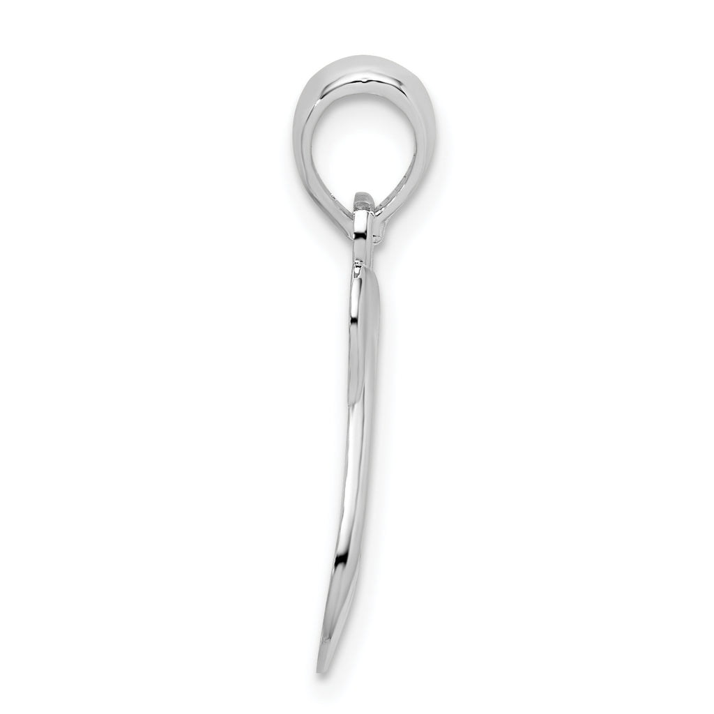 De-Ani Sterling Silver Rhodium-plated Polished Swan with Cut Out Baby Pendant