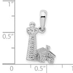 De-Ani Sterling Silver Rhodium-Plated Polished and Textured 3D Lighthouse Pendant