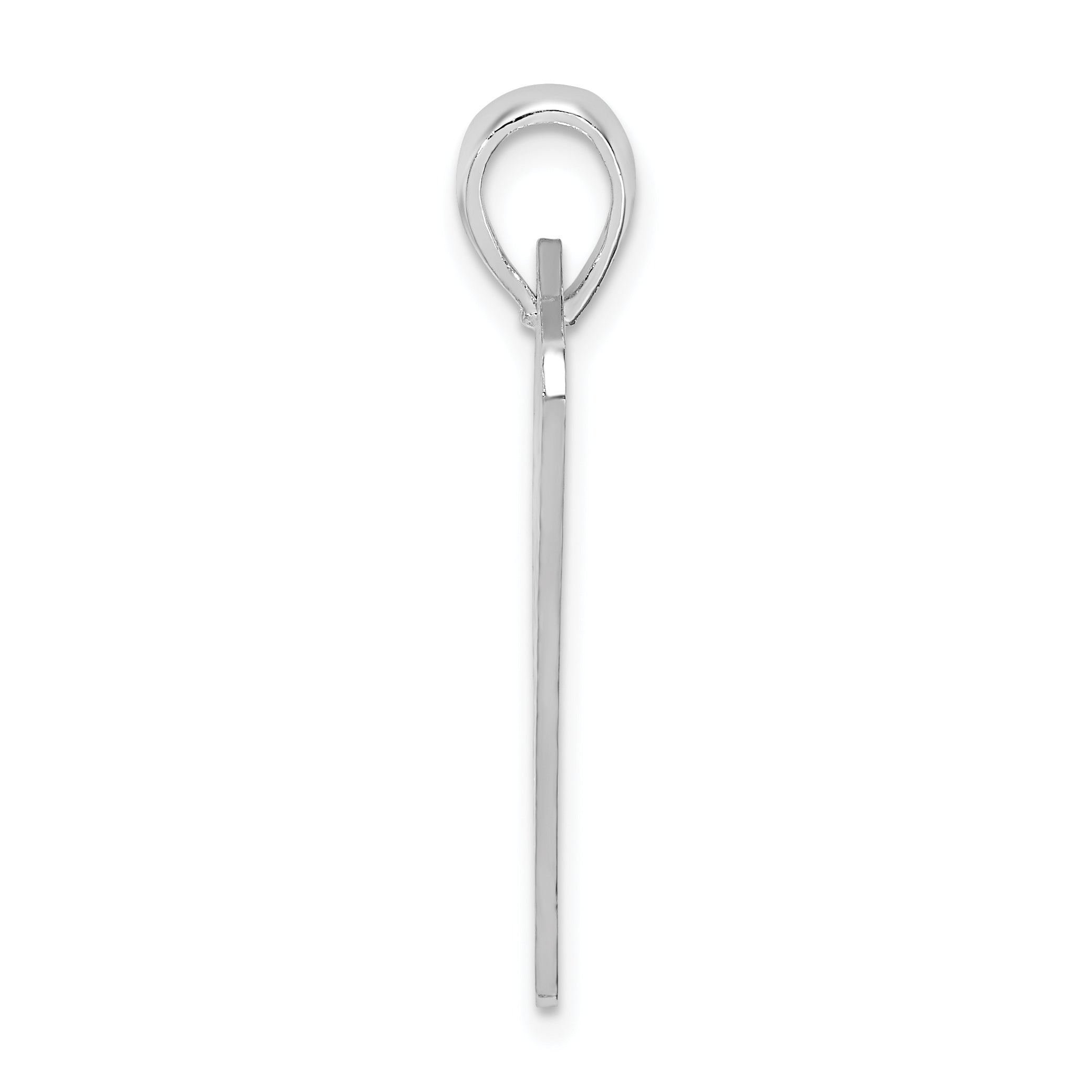 De-Ani Sterling Silver Rhodium-Plated Polished and Textured Key West License Pendant