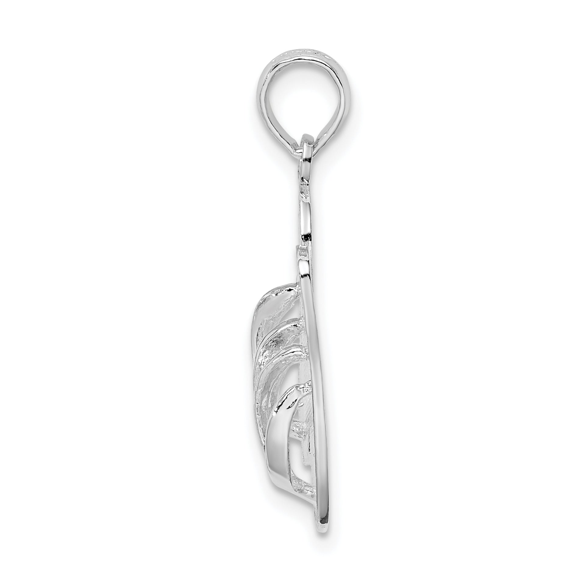 De-Ani Sterling Silver Rhodium-Plated Polished and Textured Key West Flip Flops Pendant Secondary image