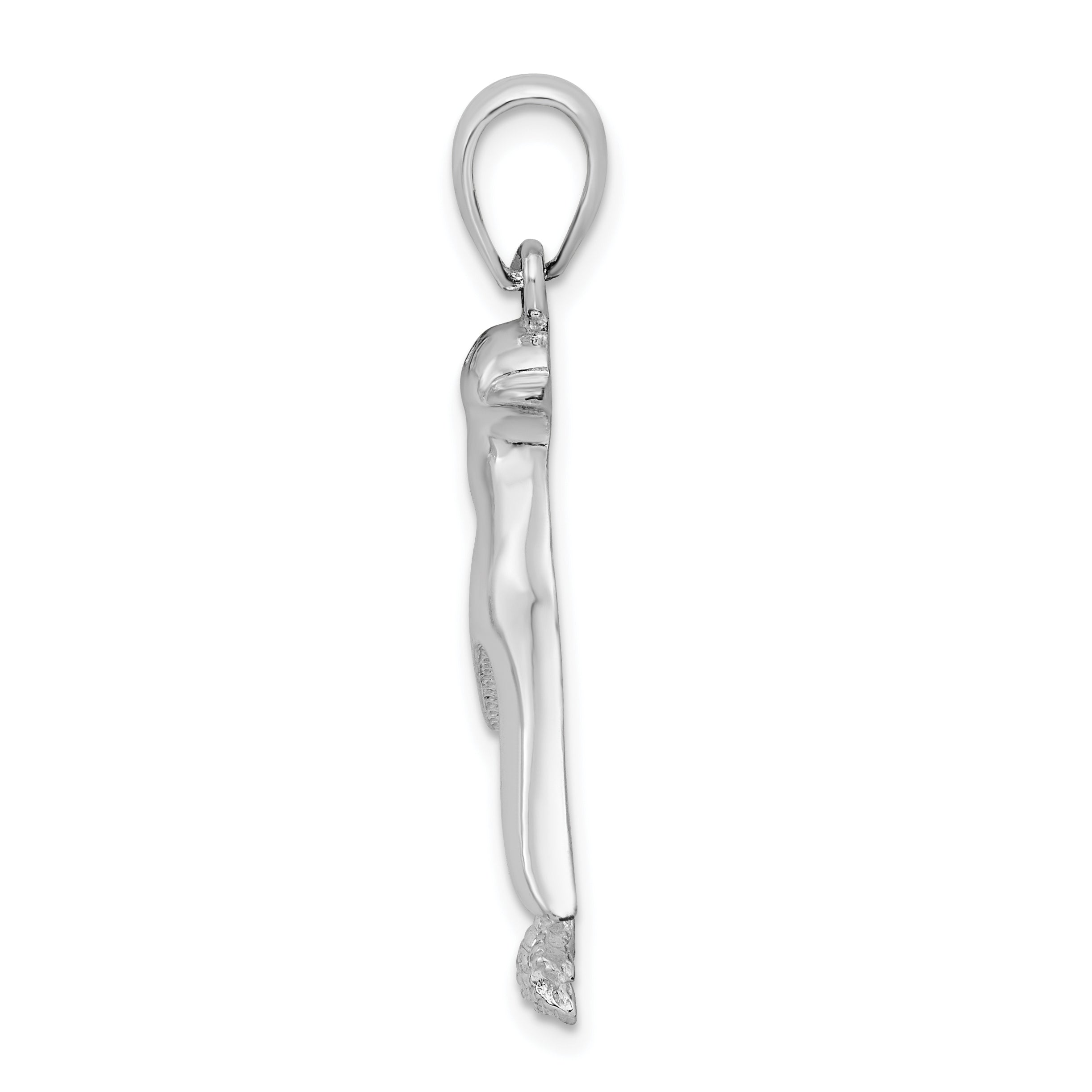 De-Ani Sterling Silver Rhodium-Plated Polished and Textured Penguin Pendant Secondary image