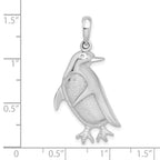 De-Ani Sterling Silver Rhodium-Plated Polished and Textured Penguin Pendant