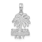 De-Ani Sterling Silver Rhodium-Plated Polished and Textured Siesta Key Palm Tree Pendant