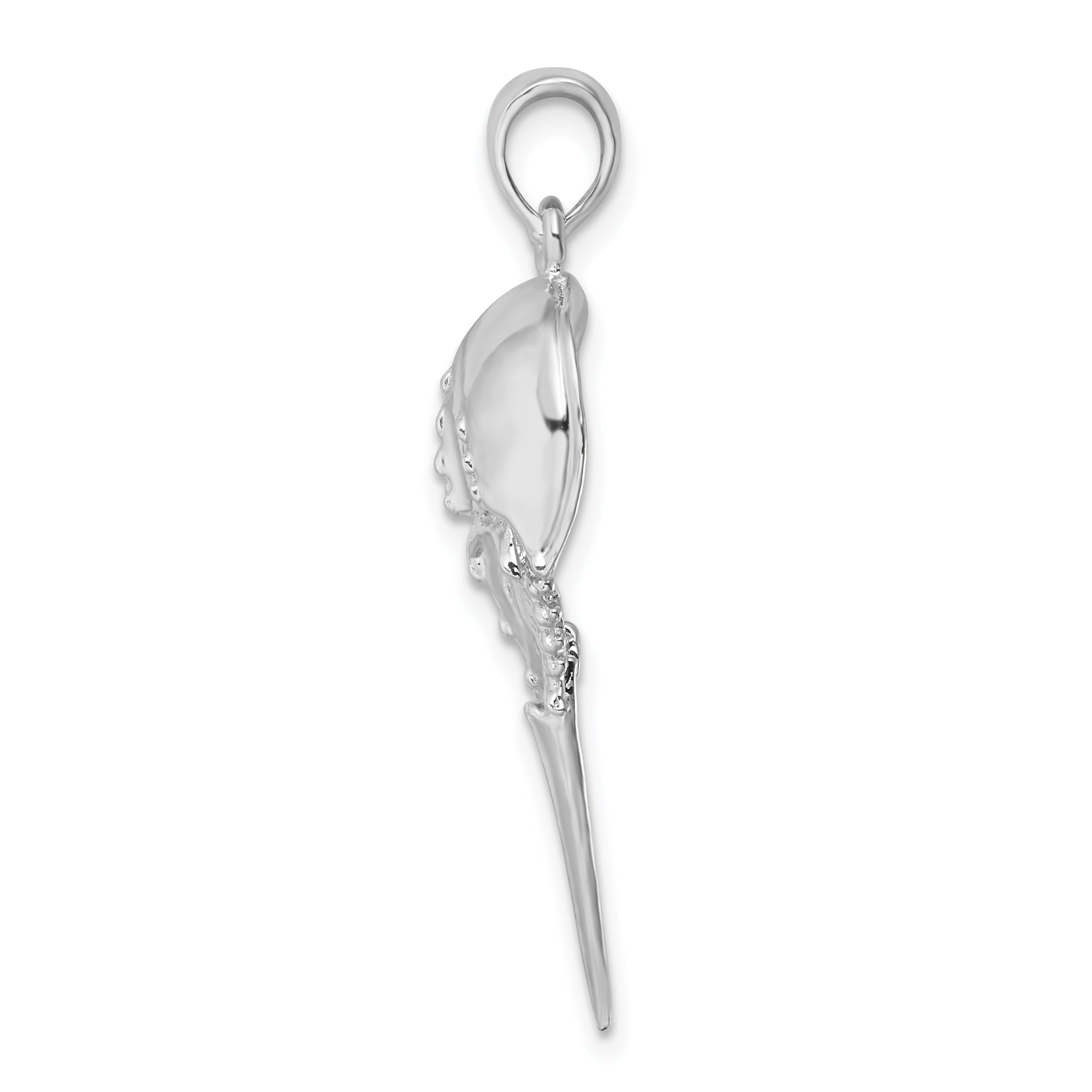 De-Ani Sterling Silver Rhodium-Plated Polished Moving Tail Horse Shoe Crab Pendant Secondary image