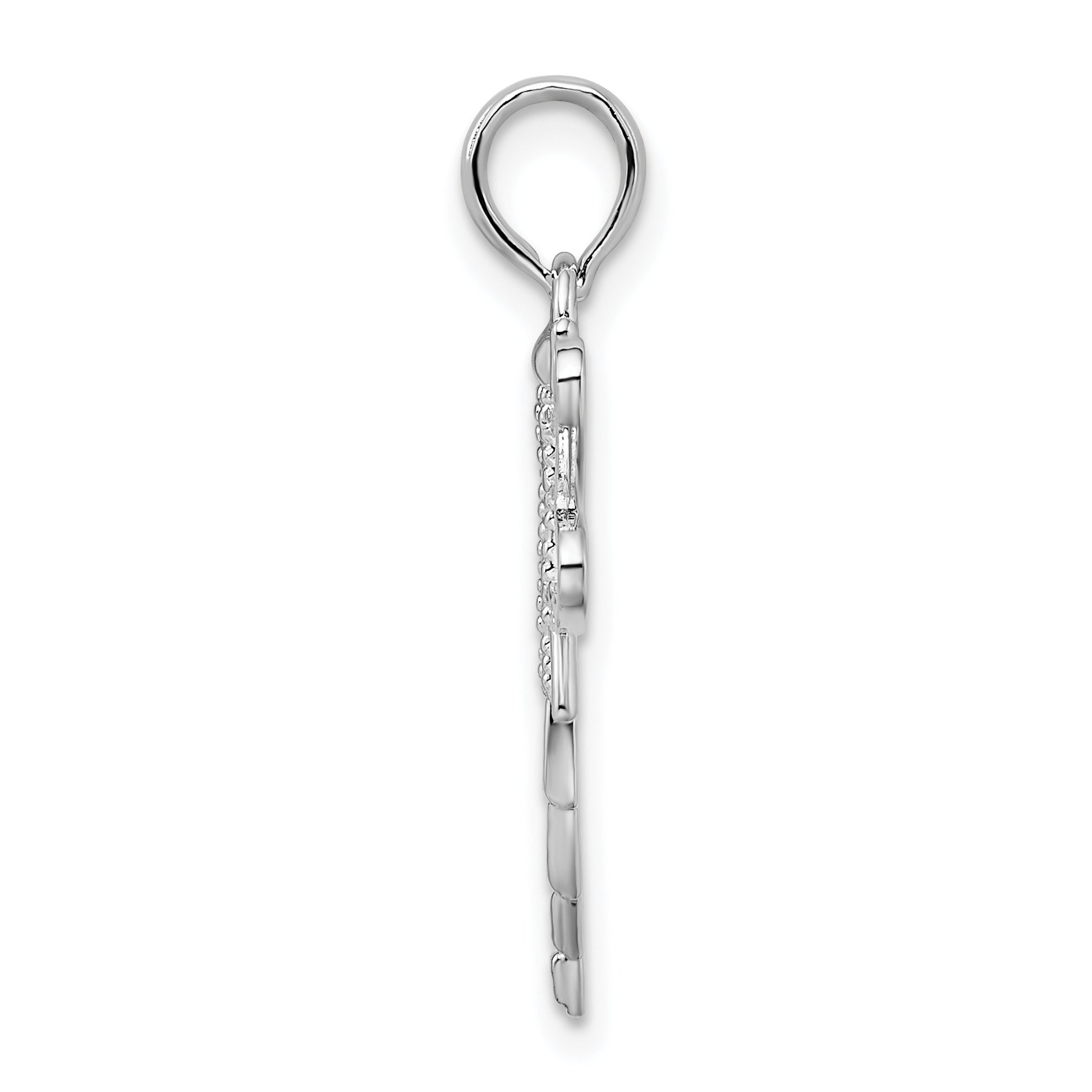 De-Ani Sterling Silver Rhodium-Plated Polished Filigree Wing Dragonfly Pendant Secondary image