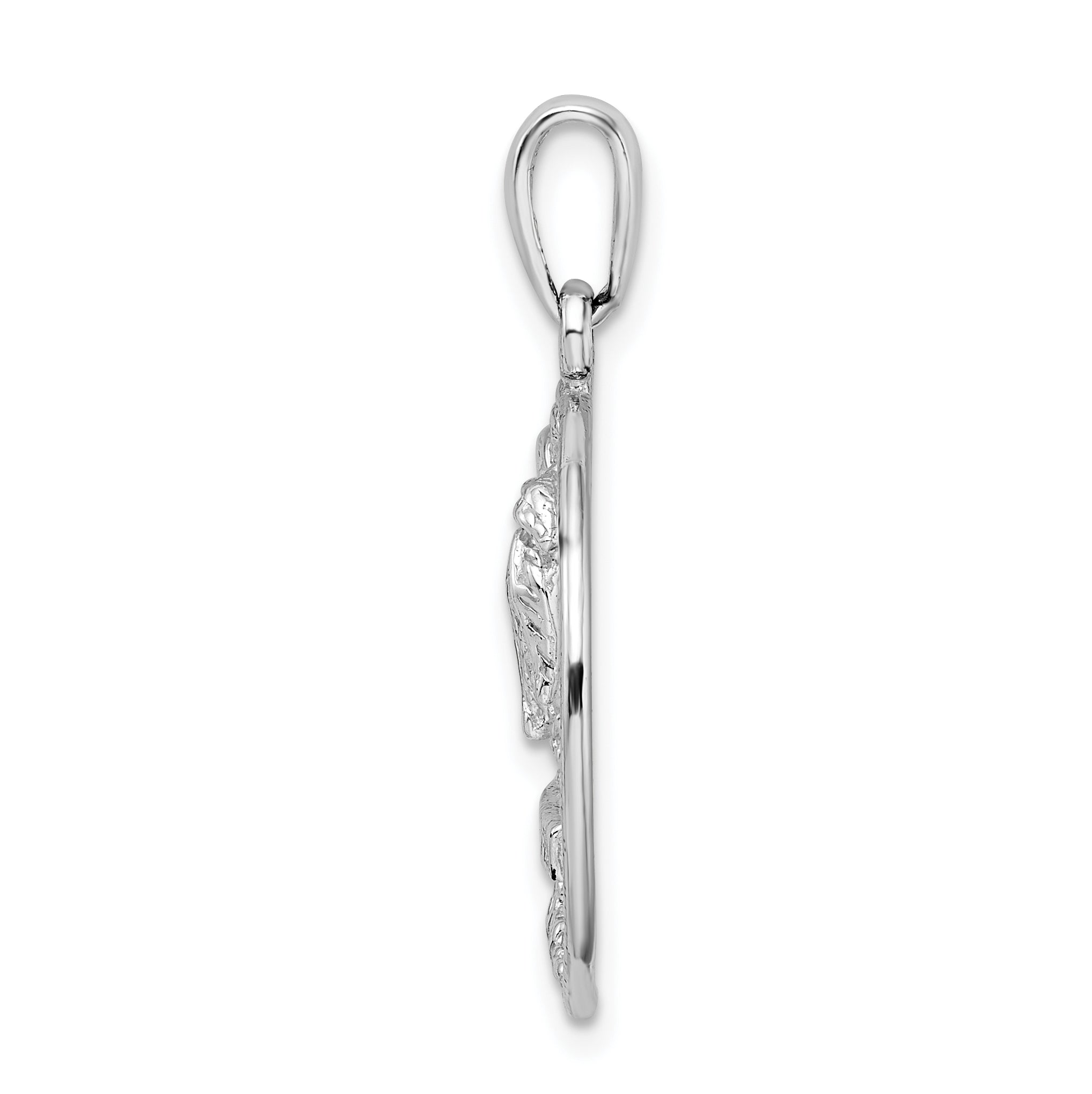 De-Ani Sterling Silver Rhodium-Plated Polished Marco Island Palm Tree Pendant Secondary image