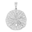 De-Ani Sterling Silver Rhodium-Plated Polished and Textured Sand Dollar Pendant