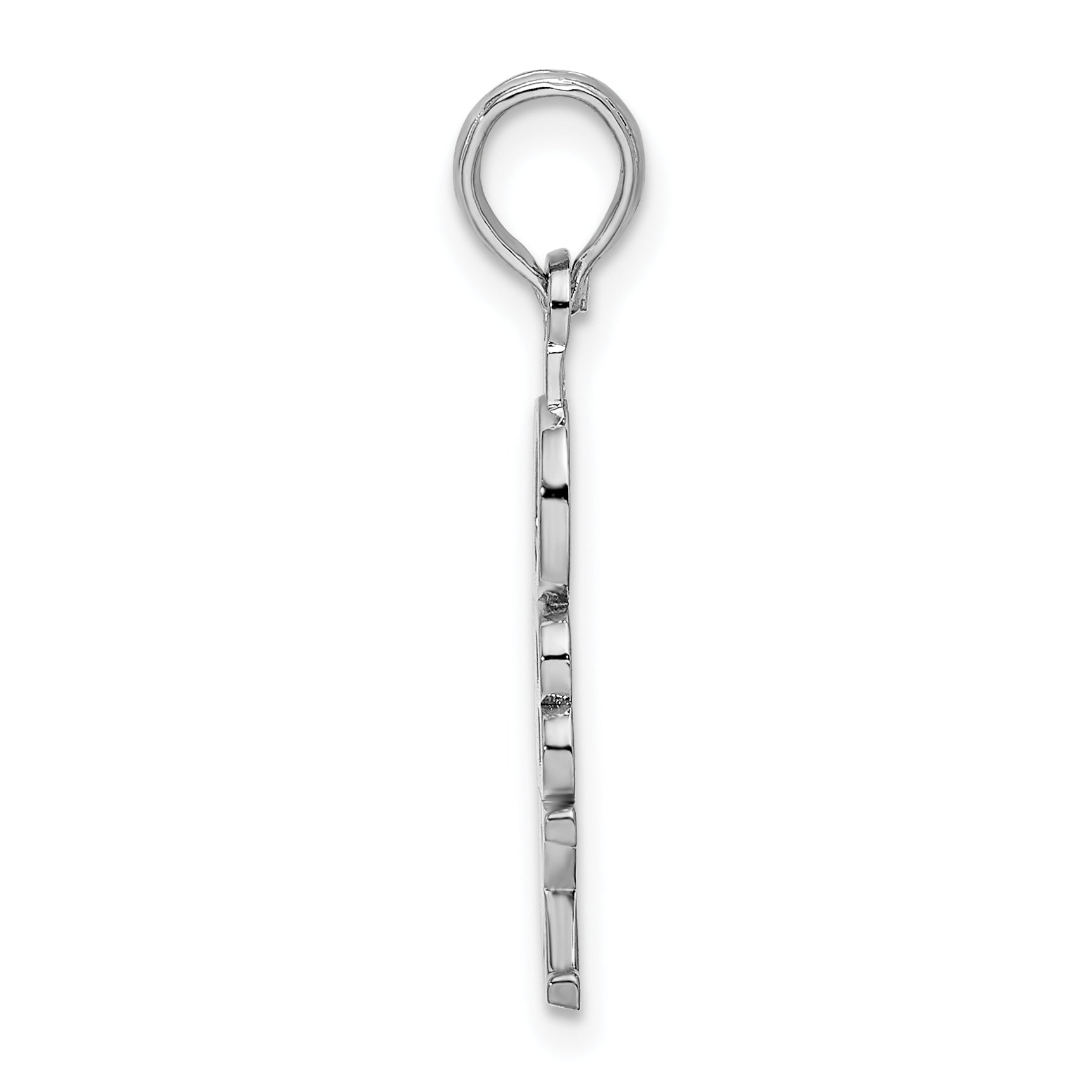 De-Ani Sterling Silver Rhodium-plated Polished Vertical OBX Pendant Secondary image