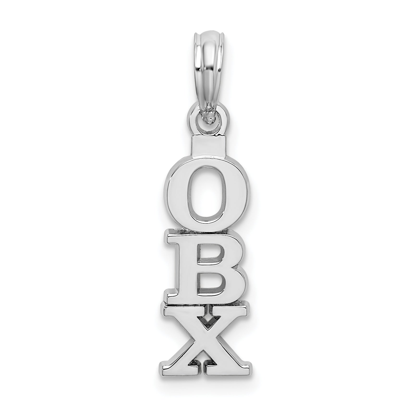 De-Ani Sterling Silver Rhodium-plated Polished Vertical OBX Pendant Main image