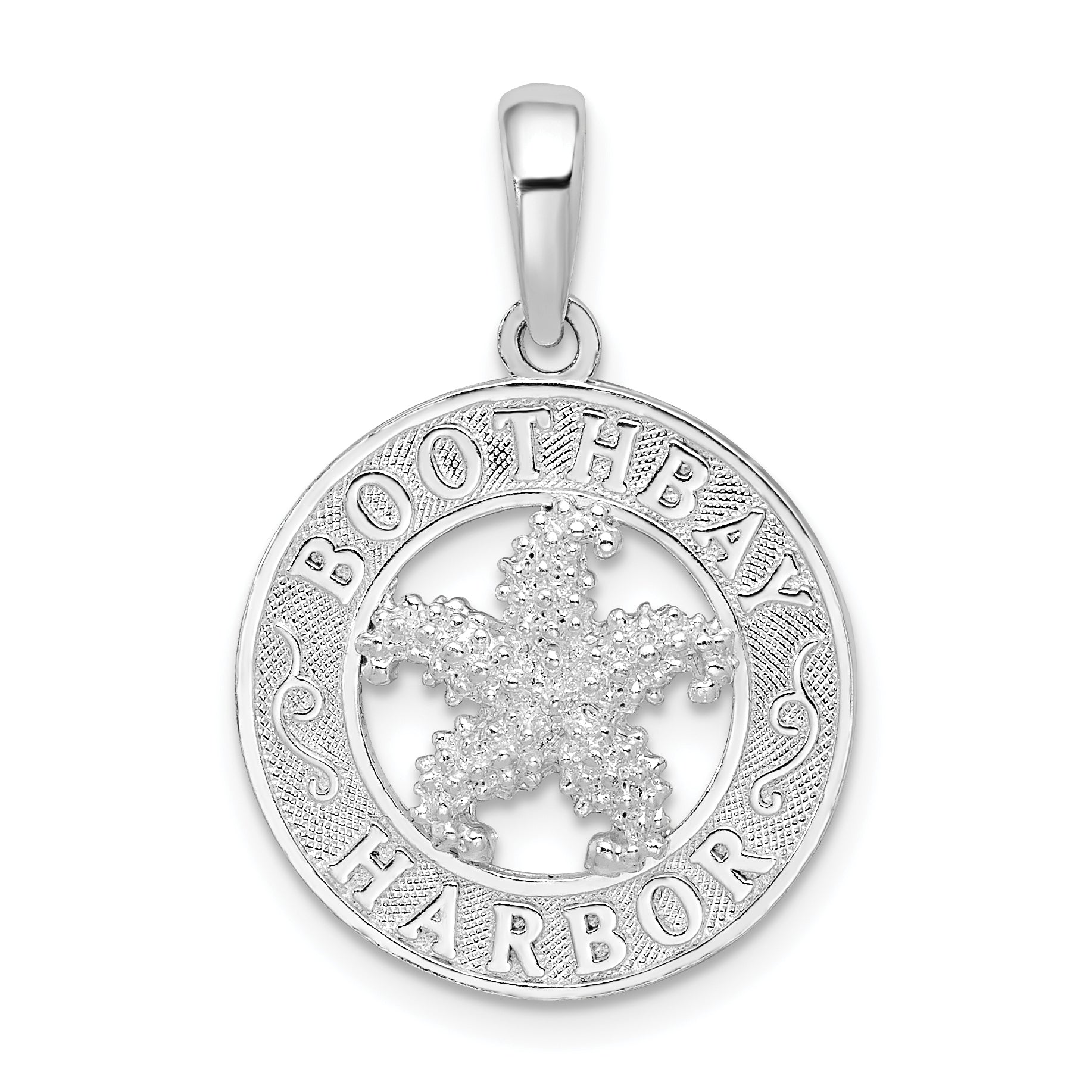 De-Ani Sterling Silver Rhodium-Plated Polished Booth Bay Starfish Pendant Main image