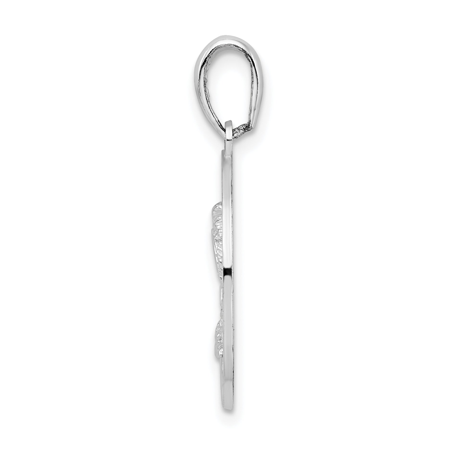 De-Ani Sterling Silver Rhodium-Plated St. Augustine with Palm Tree Circle Pendant Secondary image
