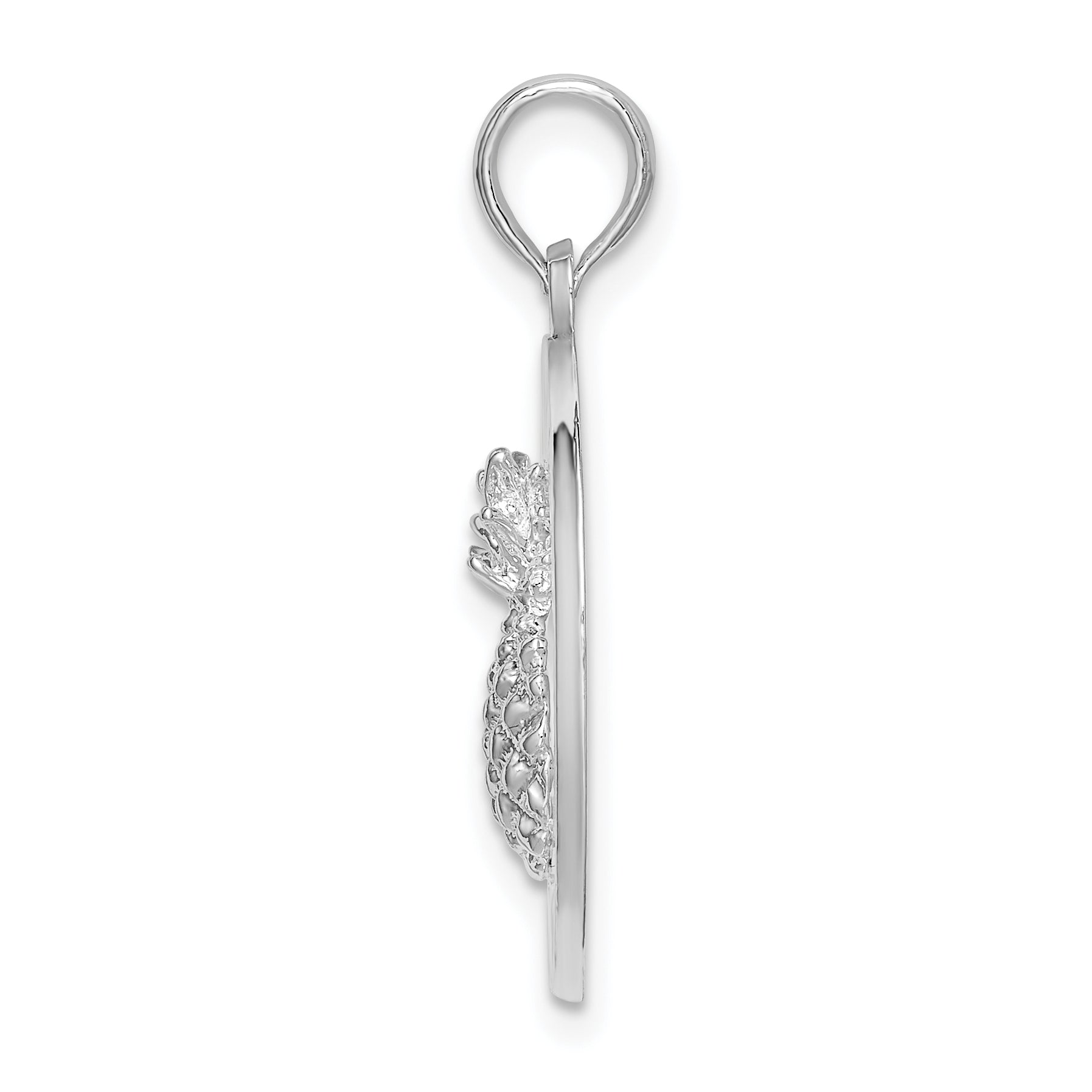 De-Ani Sterling Silver Rhodium-Plated Charleston with Pineapple Circle Pendant Secondary image