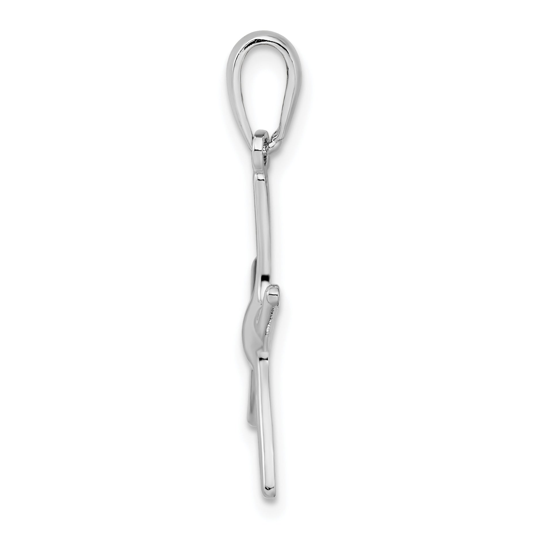 De-Ani Sterling Silver Rhodium-Plated Polished Starfish Pendant Secondary image