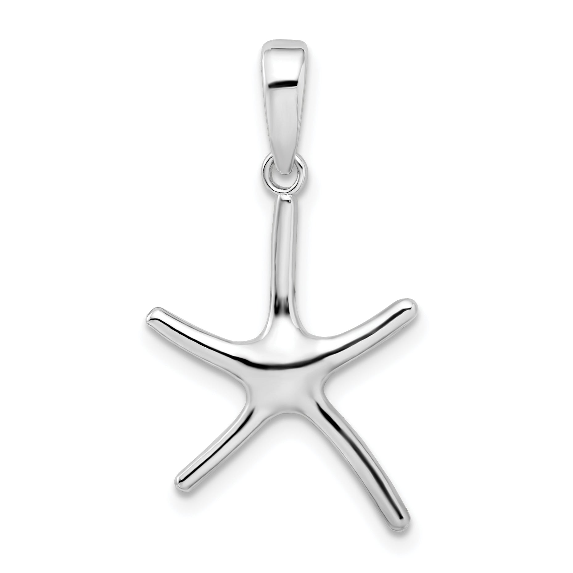 De-Ani Sterling Silver Rhodium-Plated Polished Starfish Pendant Main image