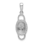 De-Ani Sterling Silver Rhodium-Plated Polished 3D Double Handle Basket Pendant