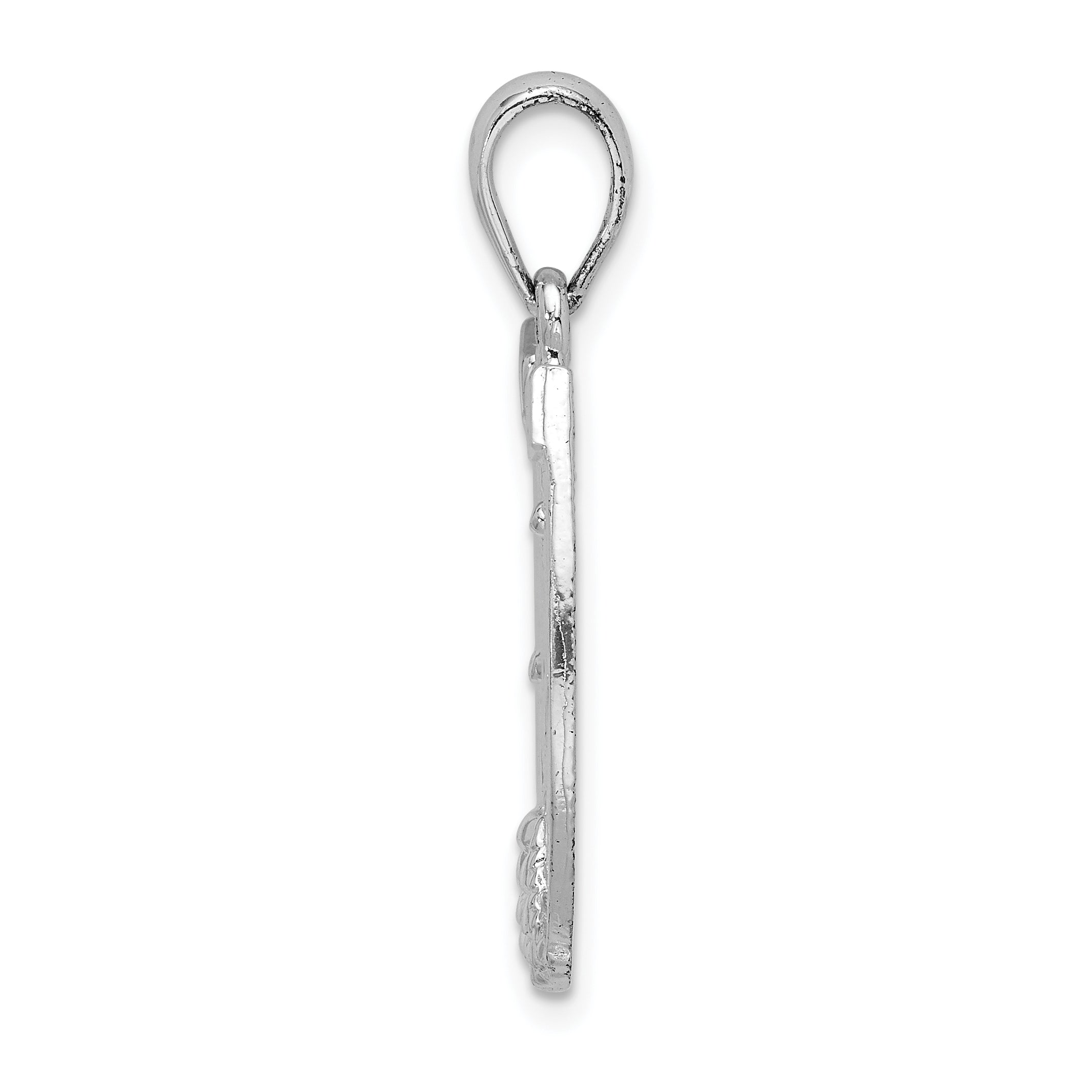 De-Ani Sterling Silver Rhodium-Plated Polished Dollar Sign In Horse Shoe Pendant Secondary image