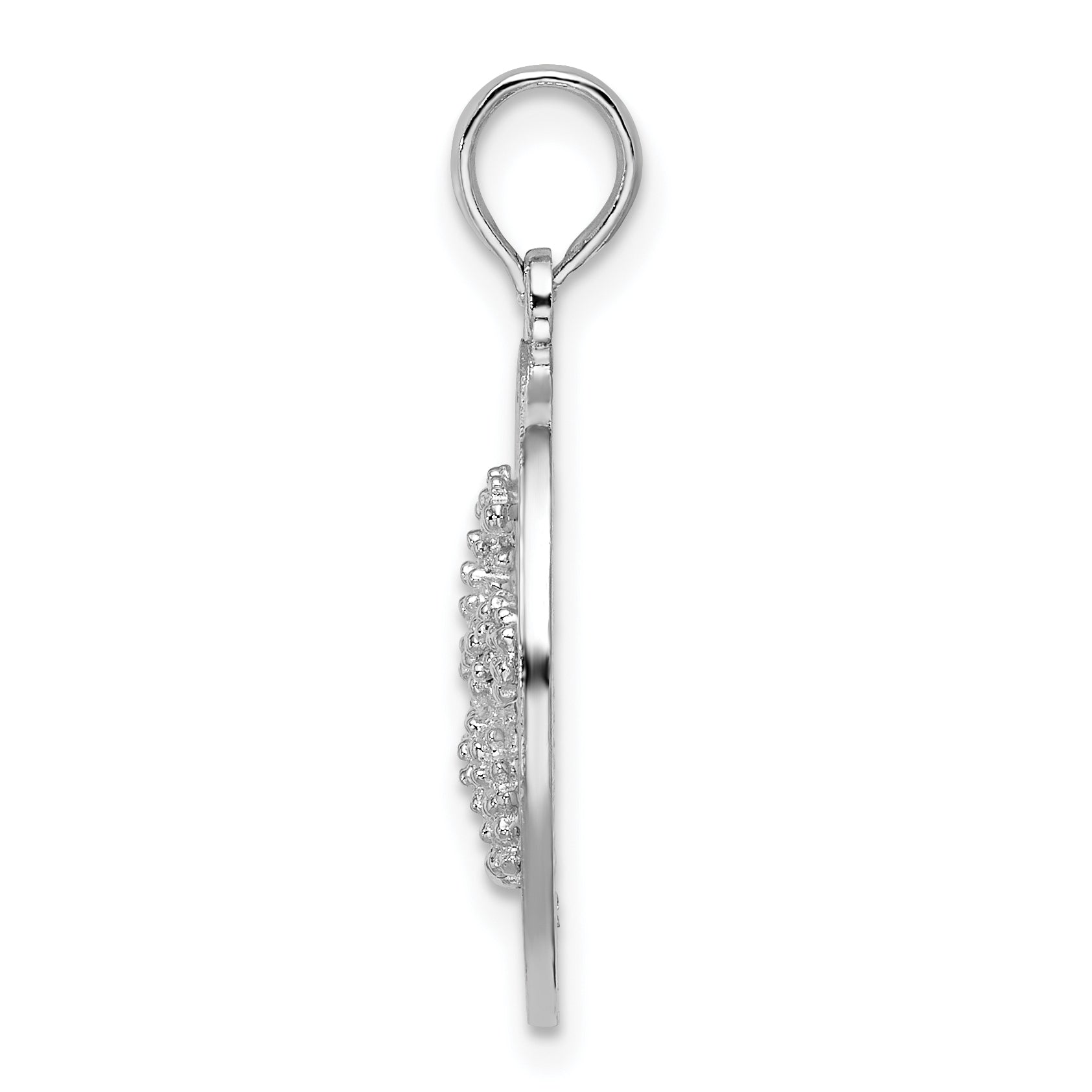 De-Ani Sterling Silver Rhodium-Plated Polished Cape Cod with Starfish Circle Pendant Secondary image