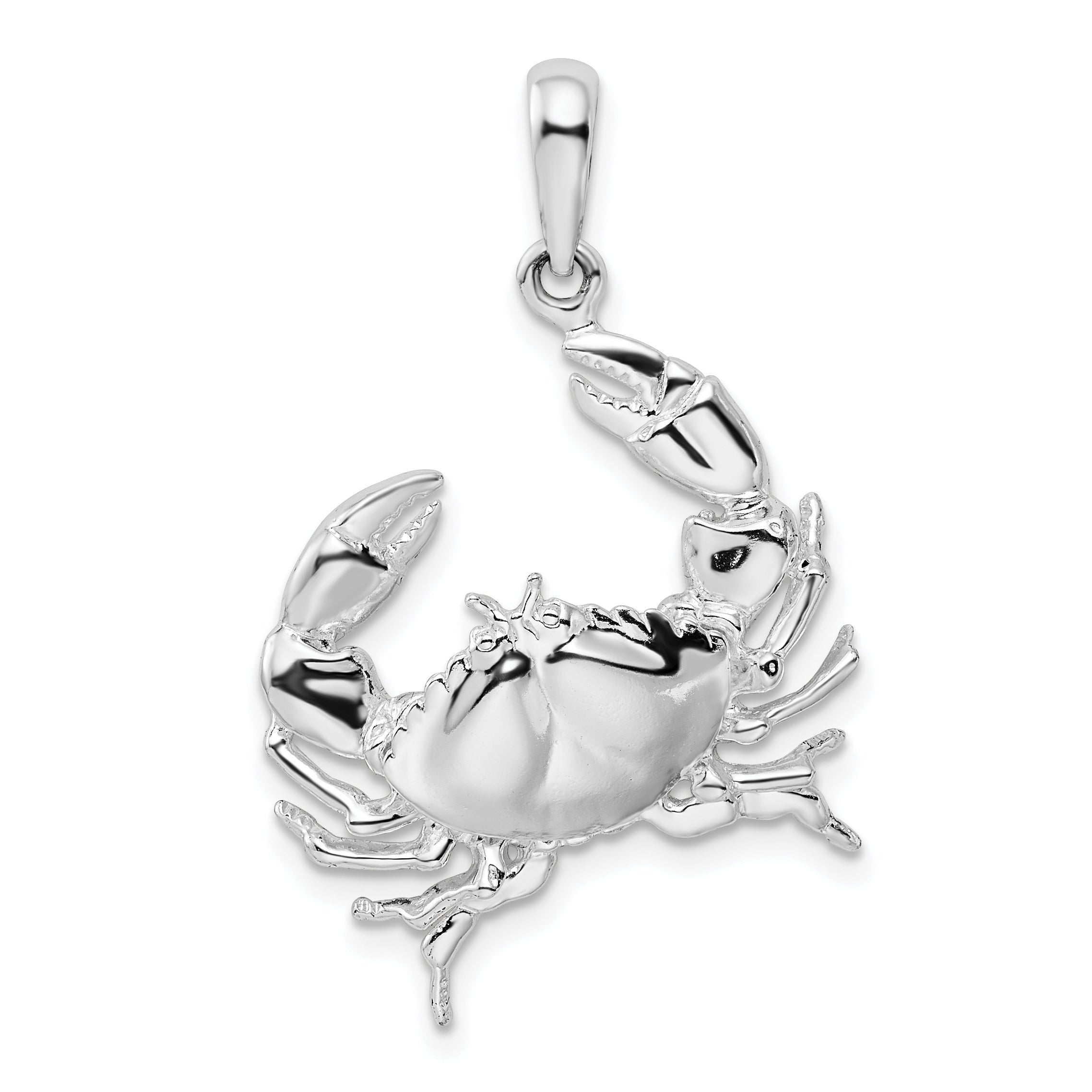 De-Ani Sterling Silver Rhodium-Plated Polished Stone Crab Pendant Main image