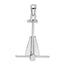 De-Ani Sterling Silver Rhodium-Plated Polished 3D Moveable Danforth Anchor Pendant