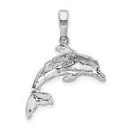 De-Ani Sterling Silver Rhodium-Plated Polished Dolphin Pendant