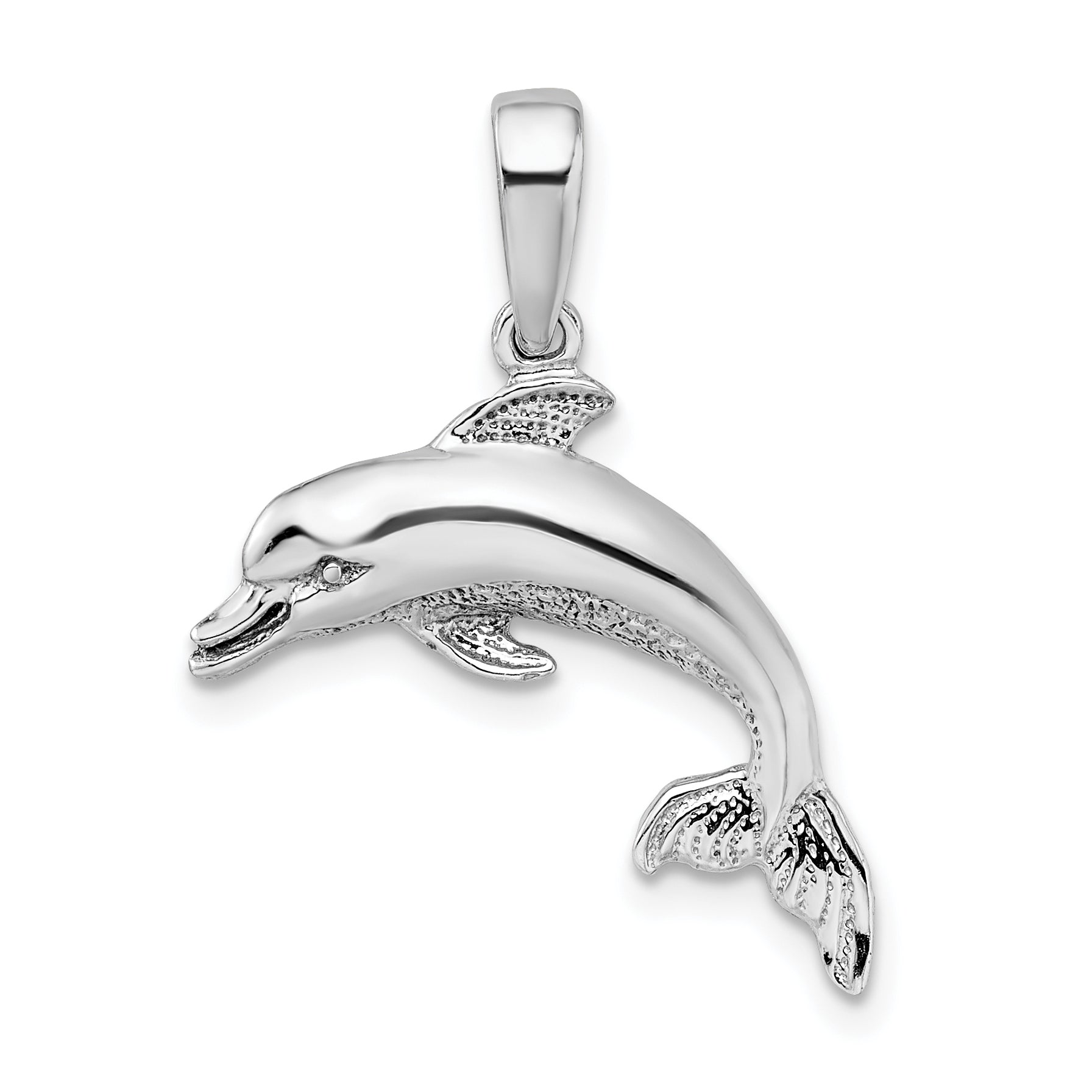De-Ani Sterling Silver Rhodium-Plated Polished Dolphin Pendant Main image
