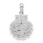 De-Ani Sterling Silver Rhodium-Plated Polished and Textured Shell with Starfish Pendant