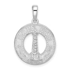 De-Ani Sterling Silver Rhodium-Plated Cape Cod with Lighthouse Circle Pendant