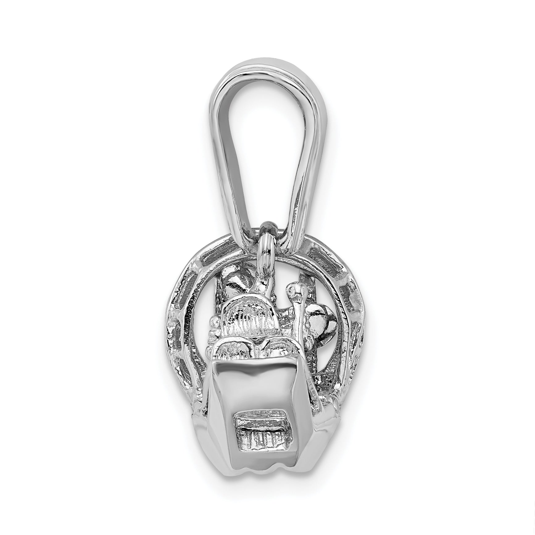 De-Ani Sterling Silver Rhodium-Plated Polished 3D Air Boat Pendant Secondary image