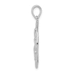 De-Ani Sterling Silver Rhodium-Plated Polished and Textured Sand Dollar Pendant