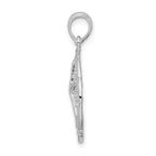 De-Ani Sterling Silver Rhodium-Plated Polished and Textured Sand Dollar Pendant