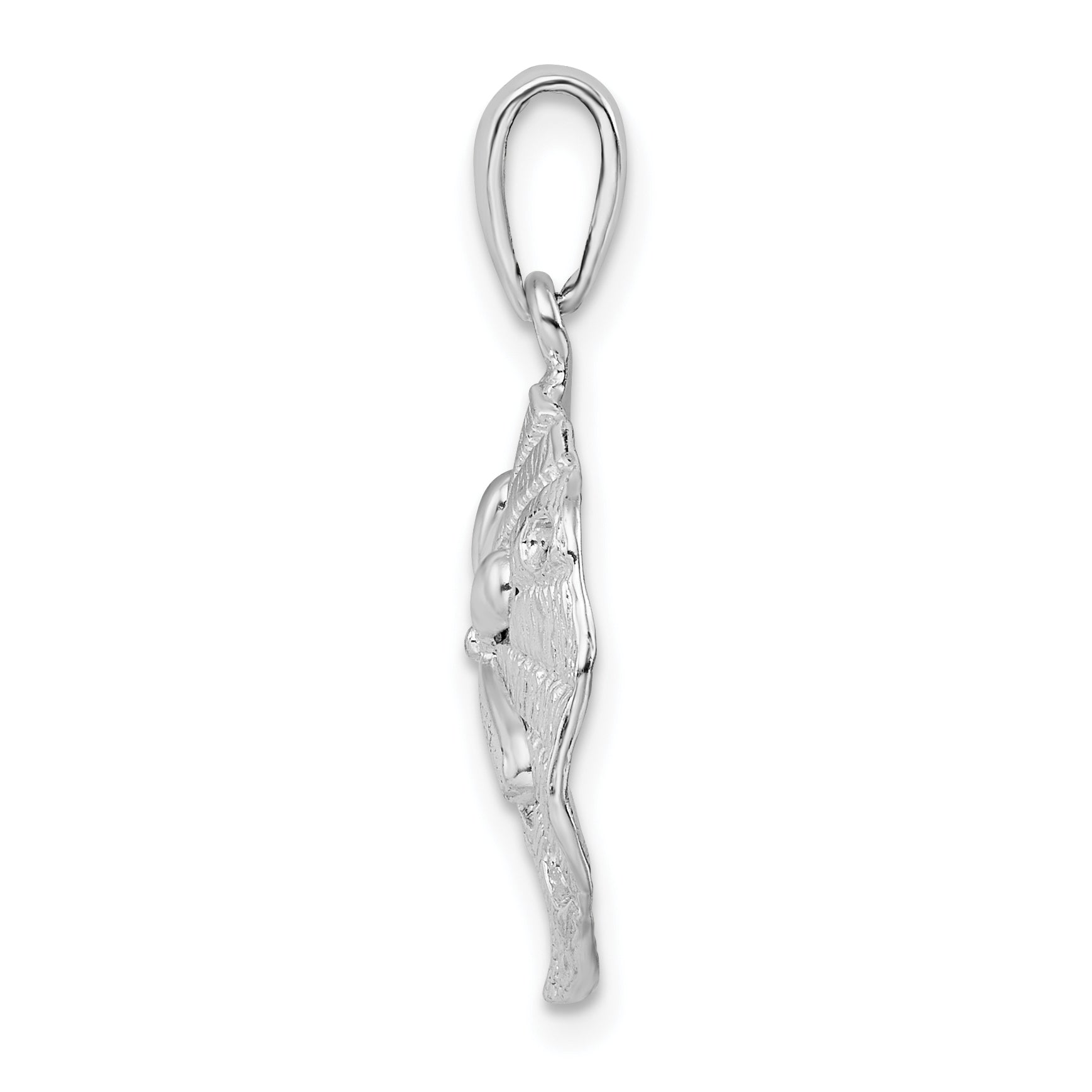 De-Ani Sterling Silver Rhodium-Plated Polished and Textured Sand Dollar Pendant Secondary image