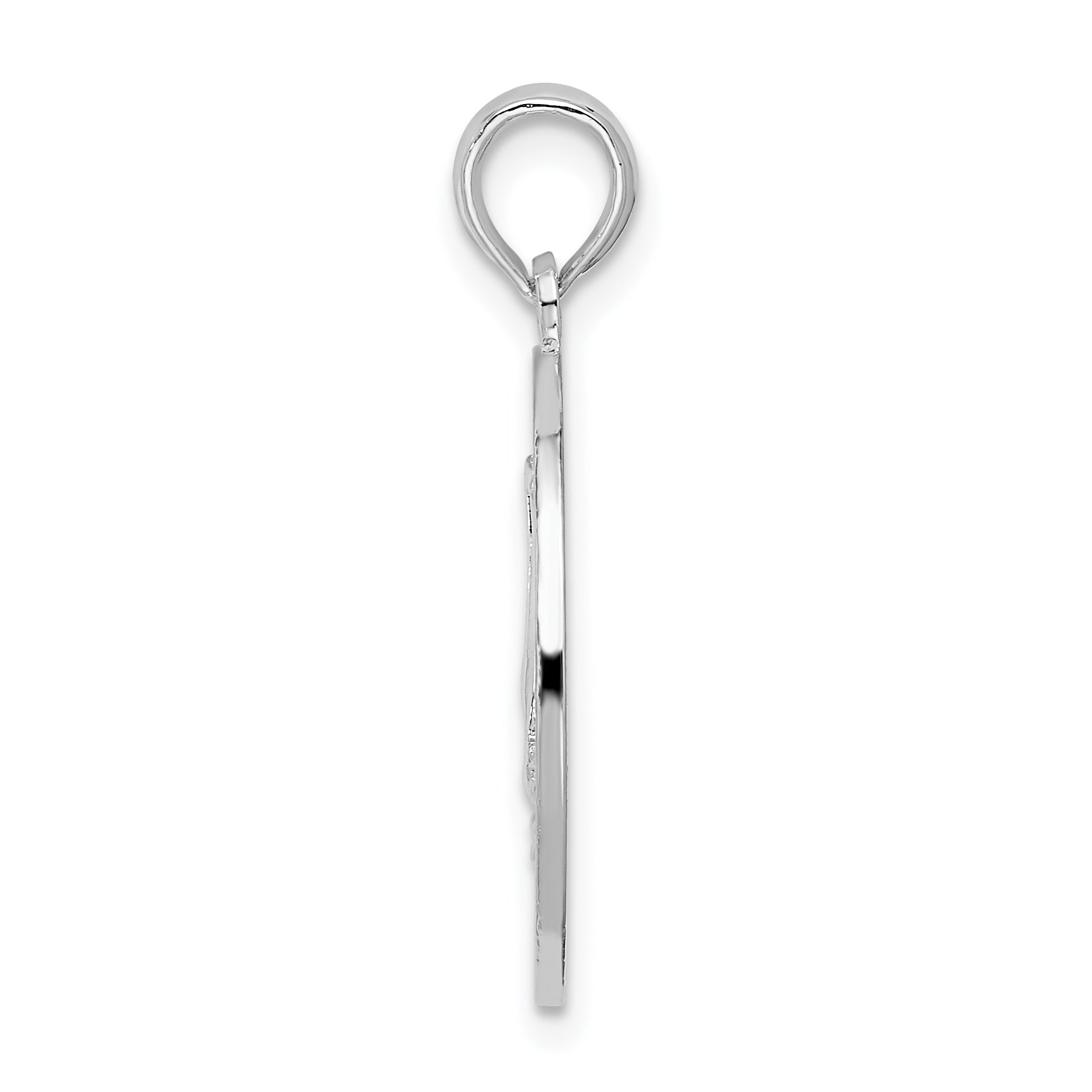 De-Ani Sterling Silver Rhodium-Plated Newport Rhode Island with Sailboat Circle Pendant Secondary image