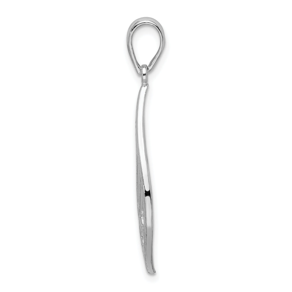 De-Ani Sterling Silver Rhodium-Plated Polished Teardrop Celtic Knot Pendant