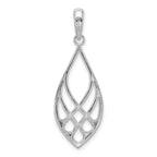 De-Ani Sterling Silver Rhodium-Plated Polished Teardrop Celtic Knot Pendant