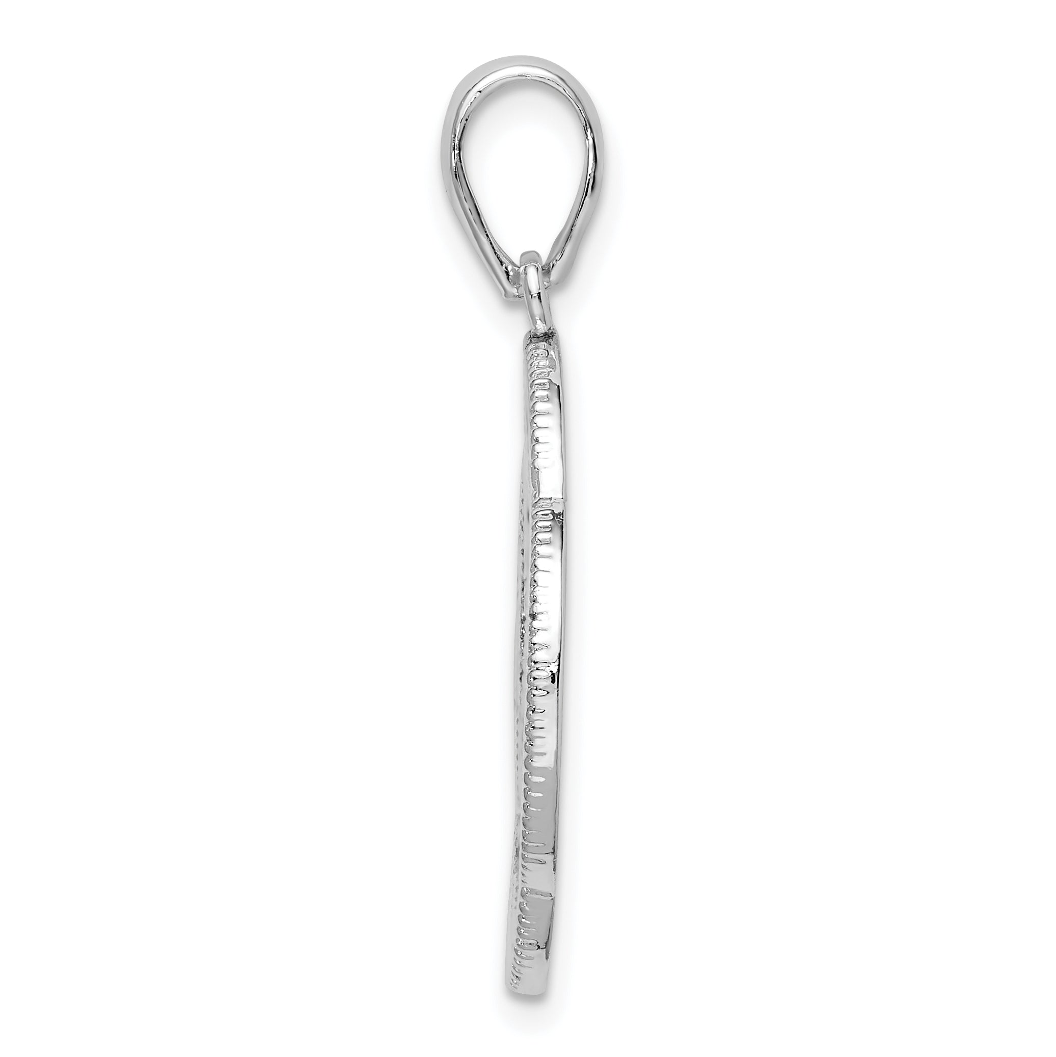 De-Ani Sterling Silver Rhodium-Plated Polished Celtic Circle Eternity Knot Pendant