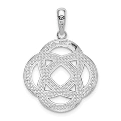 De-Ani Sterling Silver Rhodium-Plated Polished Celtic Circle Eternity Knot Pendant