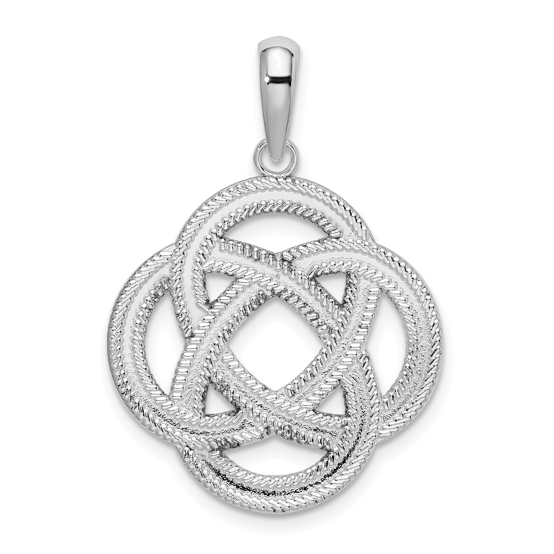 De-Ani Sterling Silver Rhodium-Plated Polished Celtic Circle Eternity Knot Pendant Main image