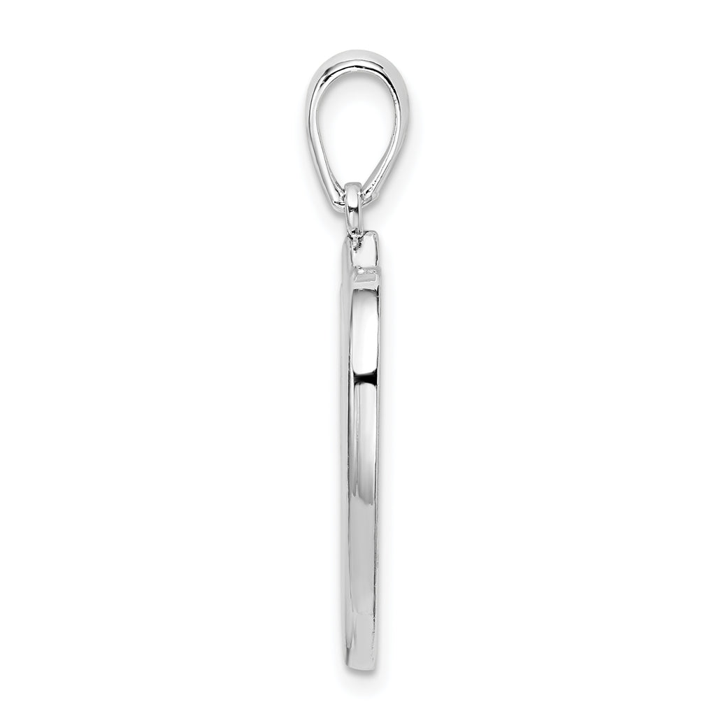 De-Ani Sterling Silver Rhodium-Plated Polished Celtic Knot Heart Pendant