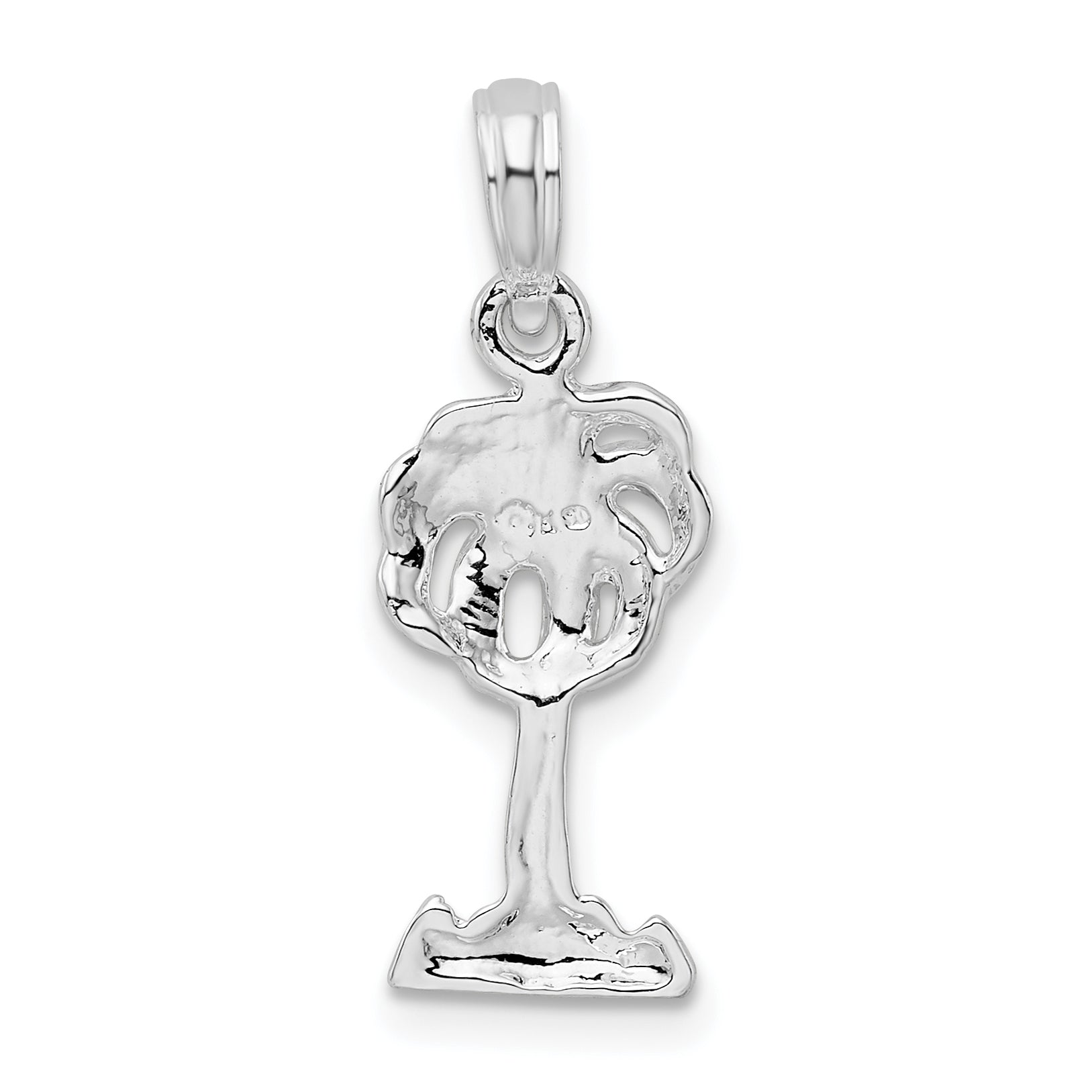 De-Ani Sterling Silver Rhodium-Plated Polished Palm Tree Pendant
