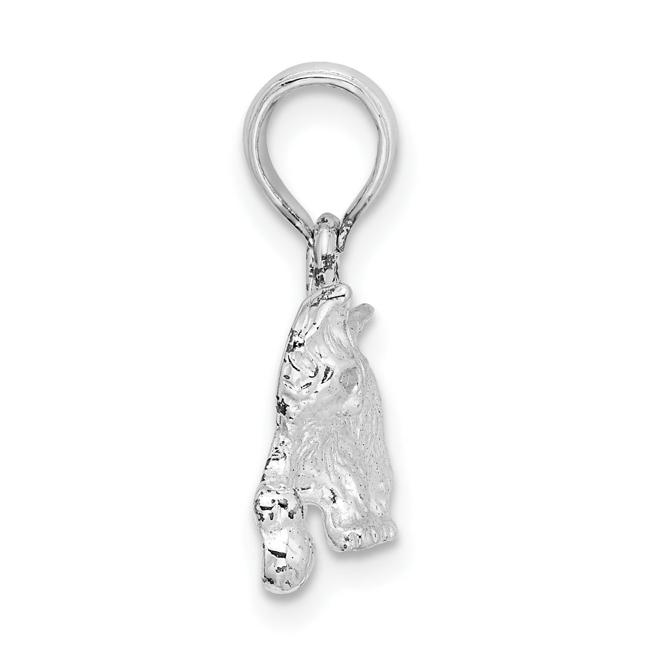 De-Ani Sterling Silver Rhodium-Plated Polished Cat with Ball Pendant Secondary image