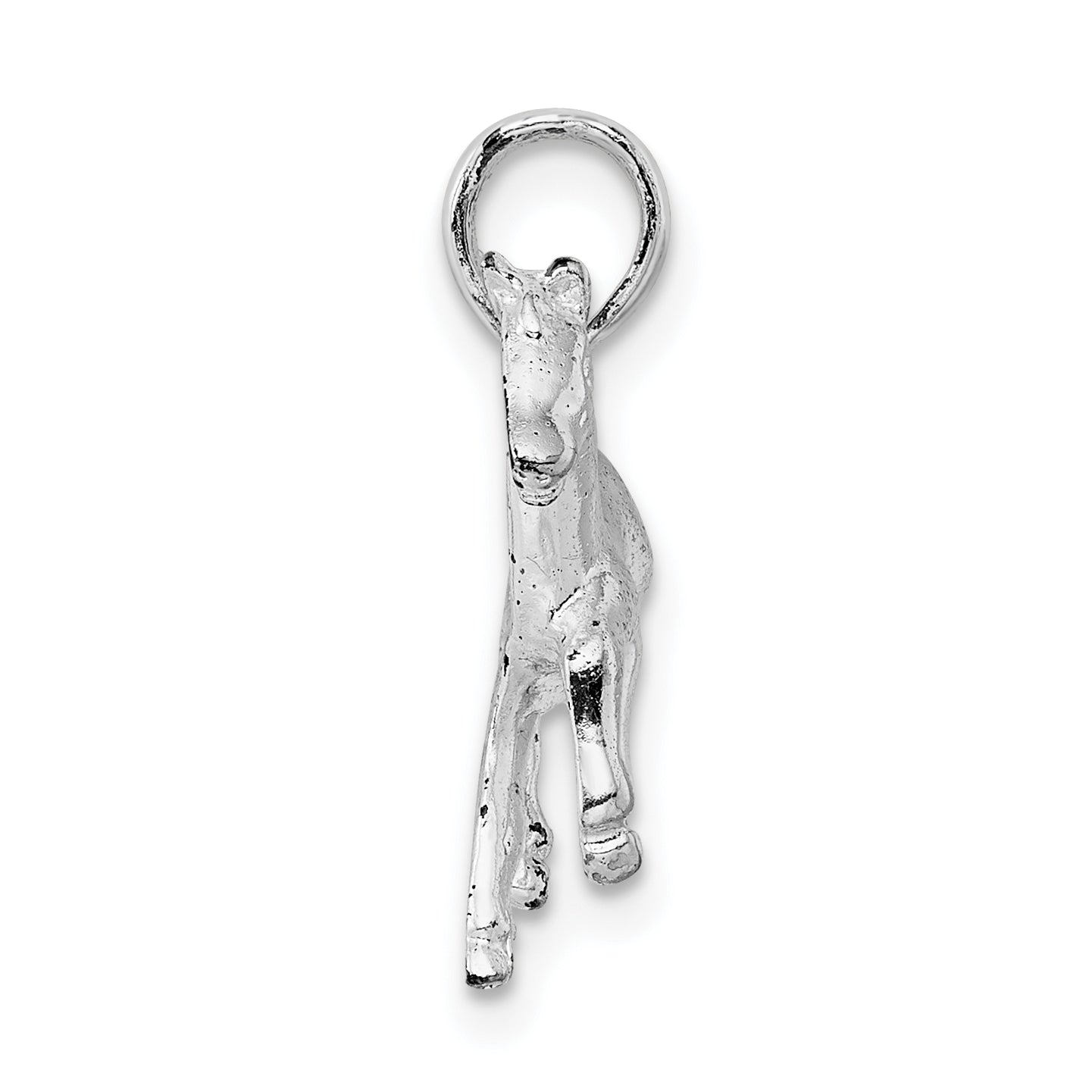 De-Ani Sterling Silver Rhodium-Plated Polished Galloping Horse Pendant Secondary image