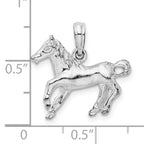 De-Ani Sterling Silver Rhodium-Plated Polished Galloping Horse Pendant
