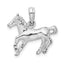 De-Ani Sterling Silver Rhodium-Plated Polished Galloping Horse Pendant