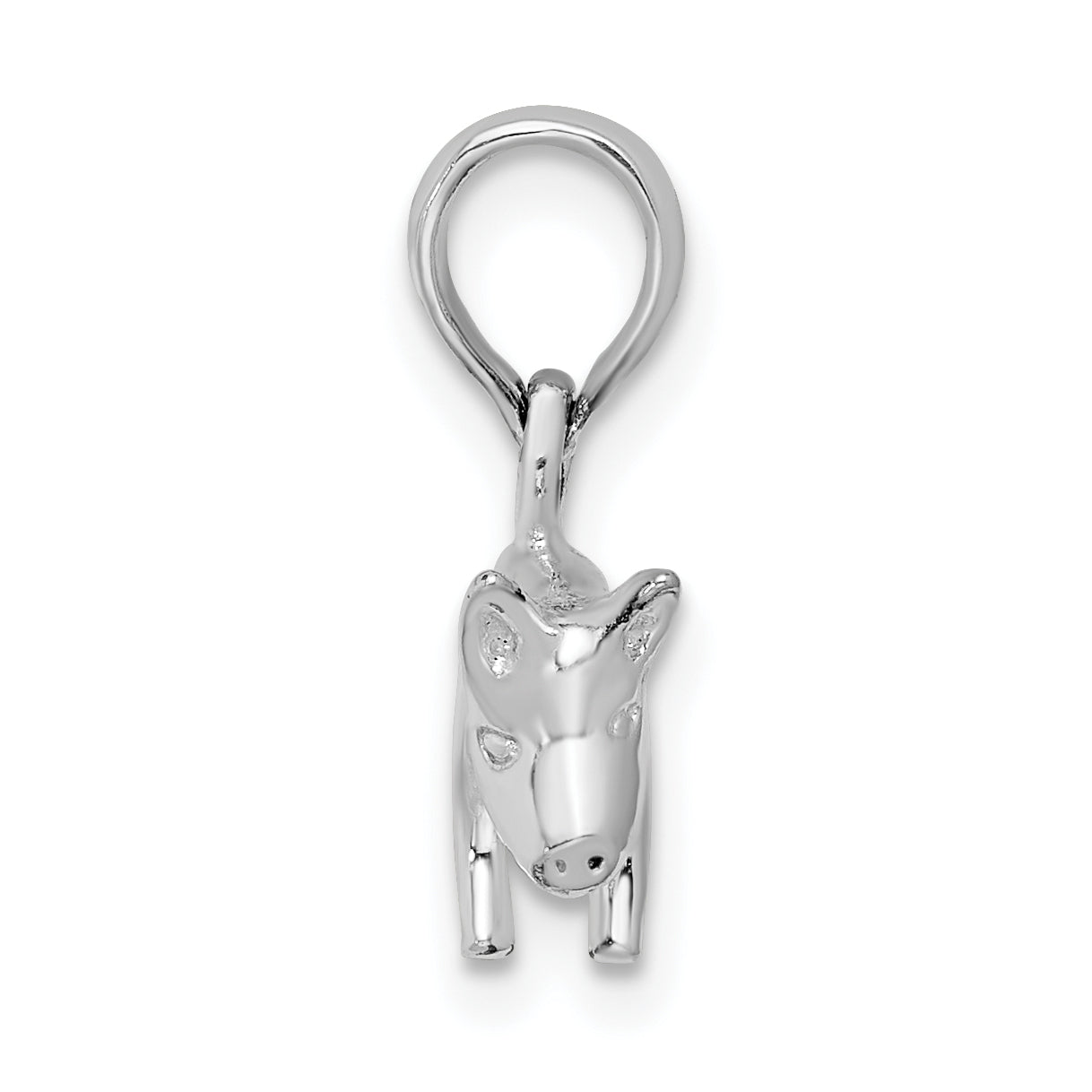 De-Ani Sterling Silver Rhodium-Plated Polished 3D Pig Pendant Secondary image
