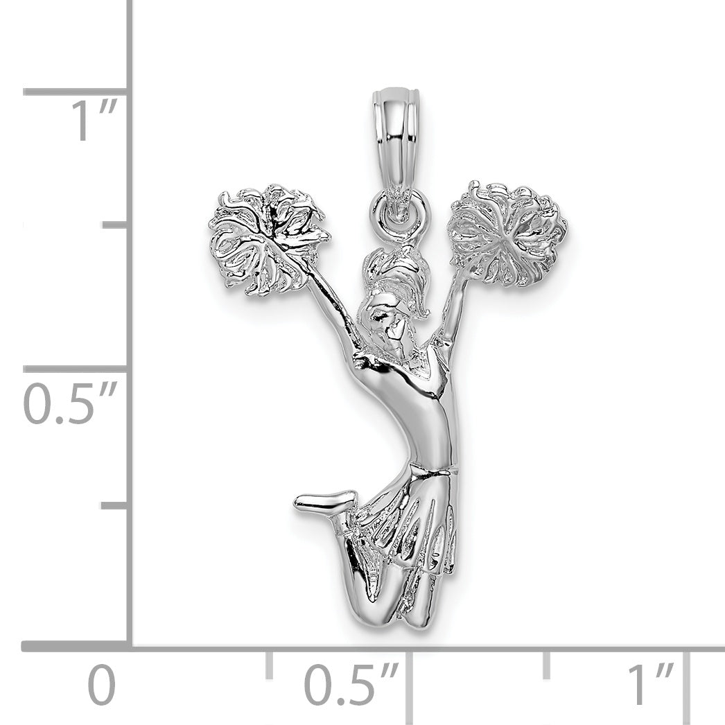 De-Ani Sterling Silver Rhodium-Plated Polished Cheer Leader Pendant Secondary image