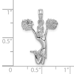 De-Ani Sterling Silver Rhodium-Plated Polished Cheer Leader Pendant