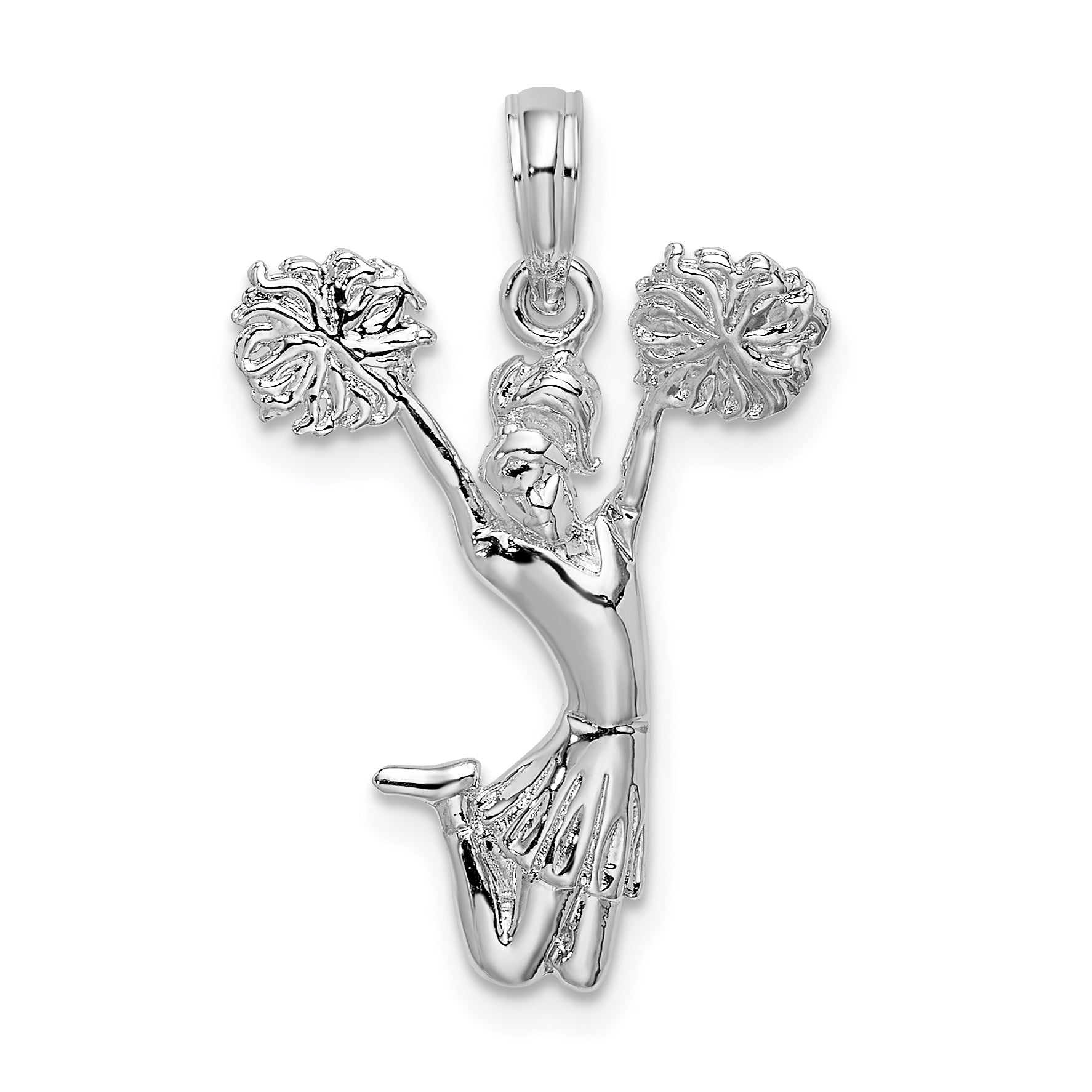 De-Ani Sterling Silver Rhodium-Plated Polished Cheer Leader Pendant Main image