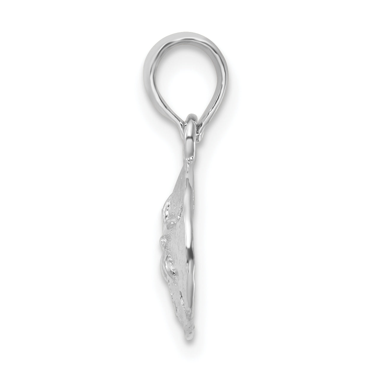 De-Ani Sterling Silver Rhodium-Plated Polished and Textured Small Sand Dollar Pendant Secondary image