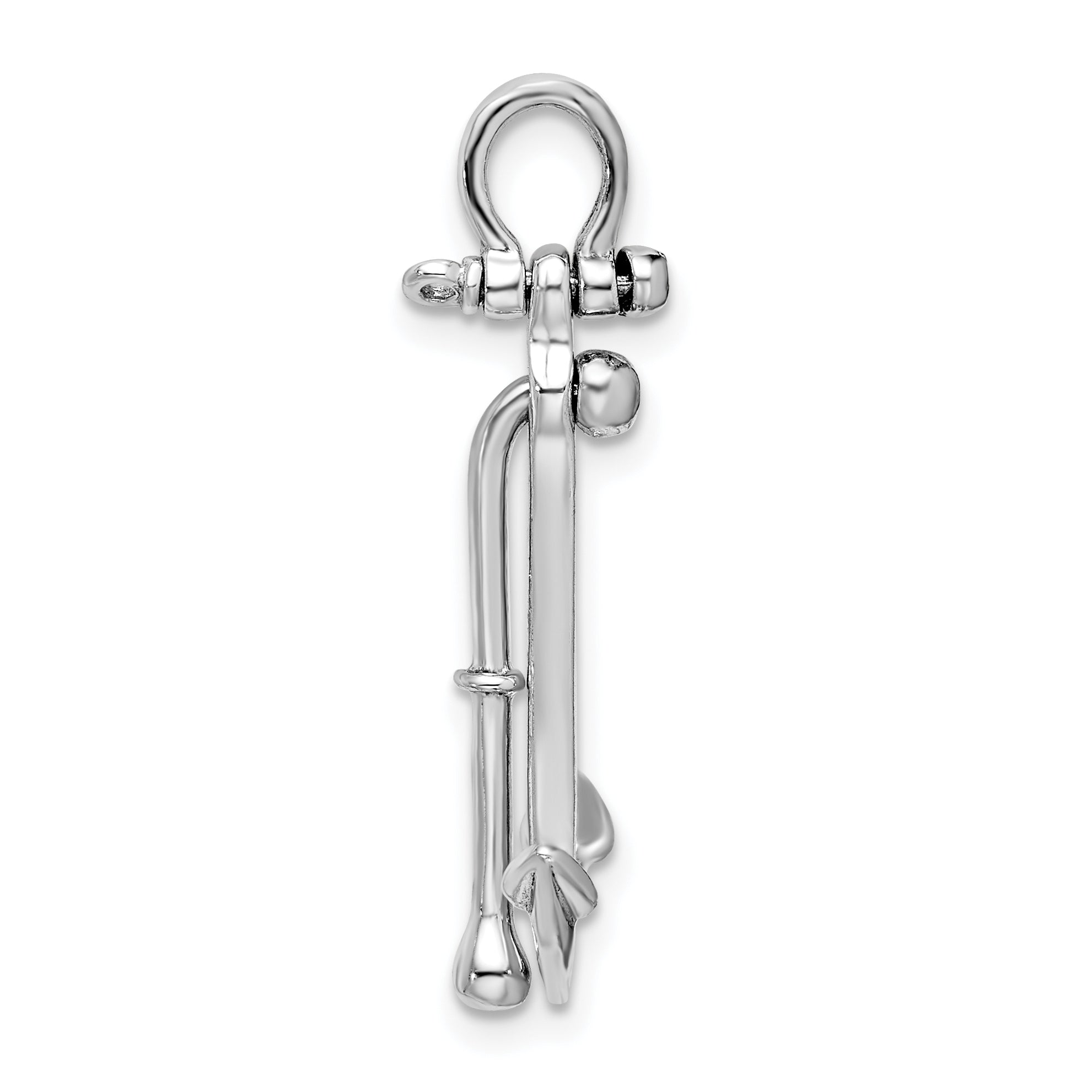 De-Ani Sterling Silver Rhodium-Plated Polished 3D 2-Piece Moveable Kedge Anchor Secondary image